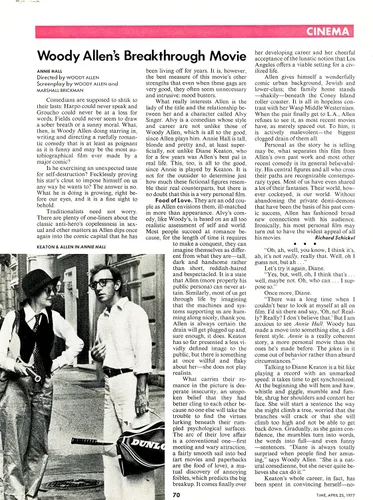 Woody Allen original 2pg clipping magazine photo #R6808