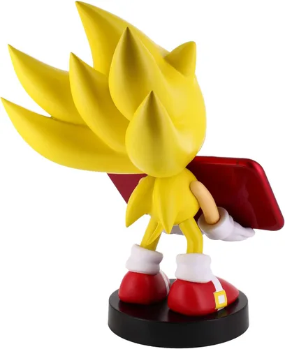 Vista 4 de Exquisite Gaming Cable Guy soporte para teléfonocontrolador - SEGA Super Sonic, incluye un cable de carga de 4 pies, estatua de PVC resistente