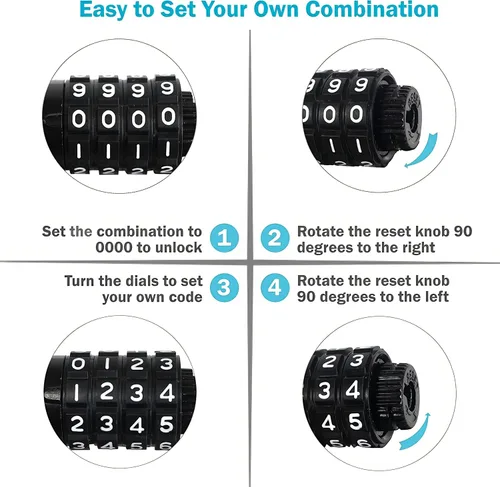 Vista 5 de Lumintrail Combinación de cable de bloqueo para bicicleta y scooter, cerraduras de bicicleta de 6 pies, resistentes, antirrobo con combinaciones