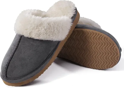 Vista 3 de Litfun Pantuflas mullidas de espuma viscoelástica para mujer, zapatos de invierno para interiores y exteriores