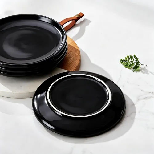 Vista 7 de 6 Inch Glossy Ceramic Appetizer Plates Set of 4, Small Dessert Plates, Charcuterie Accessories, Mini Snack Plates for Cheese Tray, Sushi, Cake