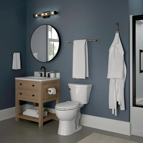 Vista 5 de Delta Saylor (1-Paquete) Barra de Toalla de 8'' para Baño, Barra de Toalla de Bronce Champán para Pared de Baño, Soporte de Toalla de Mano, Varilla