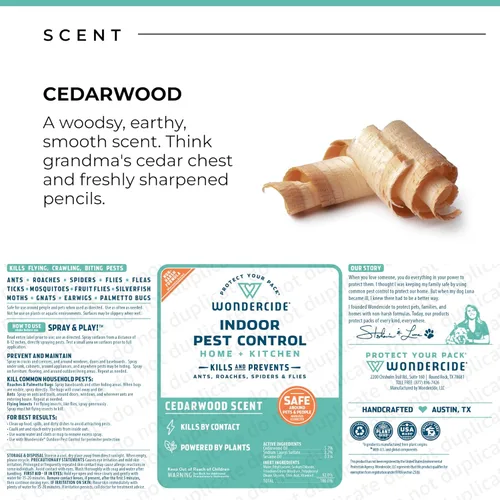 Vista 8 de Wondercide - Spray de control de plagas para interiores para el hogar y la cocina - Hormigas, cucarachas, arañas, moscas, pulgas, insecticidas