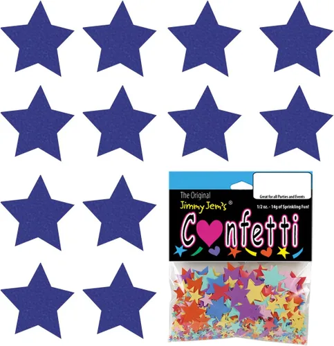Vista 2 de Confetti Star 3/4" Azul Royal - Paquete al por menor #8623 QS0