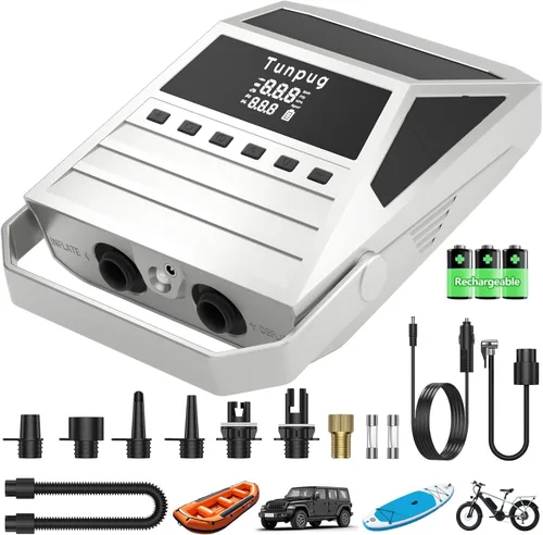 Vista 10 de 50PSI Paddle Board Pump Electric Portable, High Pressure Sup Pump - Dual Stage Inflation, Auto Shut Off and Deflate for Stand Up Paddle