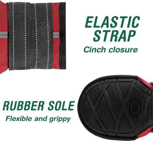 Vista 6 de Zapatos de perro para perros grandes, botas impermeables para nieve de invierno, pavimento caliente de verano, botines para perros y protectores