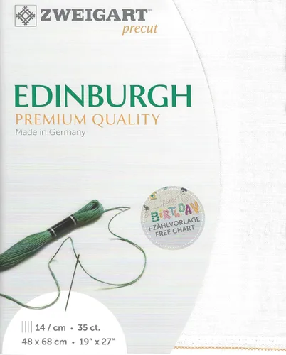 Wizardi Edimburgo 36 unidades blanco antiguo 3217/101. Lona de costura, tela de punto de cruz, paño de bordado, lienzo de aguja. 100% lino.