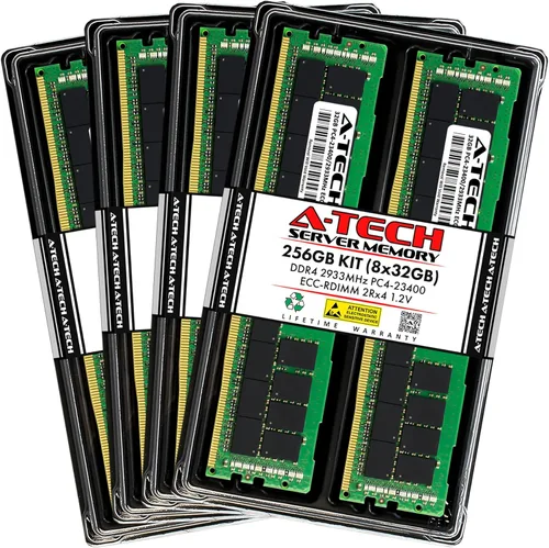 Vista 59 de A-Tech 4GB DDR4 2133MHz PC4-17000 ECC RDIMM 1Rx8 Single Rank 1.2V ECC Registered DIMM de 288 pines Módulo de actualización de memoria RAM