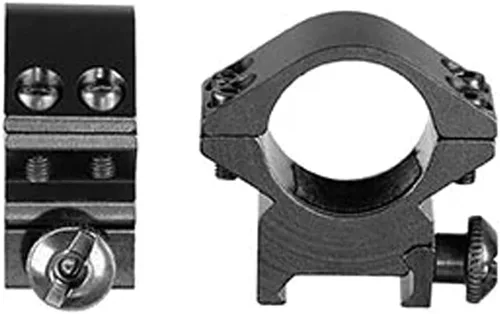 Vista 2 de 360 Tactical 2 anillos de alcance de rifle de perfil medio y bajo de 1 pulgada para anillos ópticos de riel de cola de milano de 0.433 in