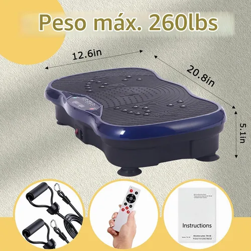 Vista 6 de Vibration Plate Exercise Machine Fitness Platform for Lymphatic Drainage Azul