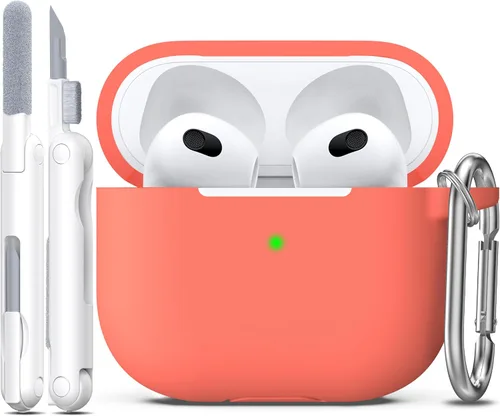 Vista 19 de Funda para AirPods con llavero, protección completa, de silicona, accesorios para AirPods, funda para chicas con estuche de carga inalámbrico