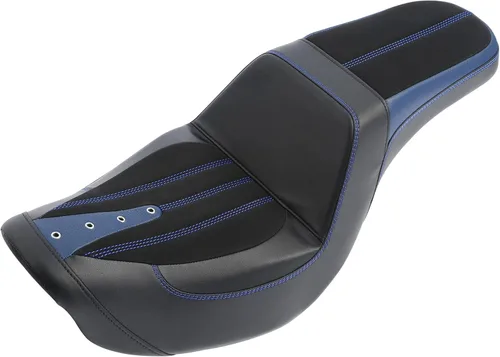 Vista 30 de C.C. RIDER Asiento para Conductor y Pasajero Asiento de Elevación Compatible con Harley Dyna Street Bob FXDB Low Rider FXDL/FXDLS Super Glide Custom