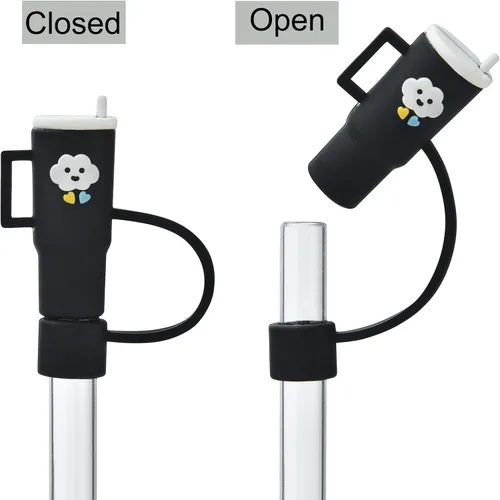 Vista 9 de ALINK Paquete de 4 popotes de repuesto y cubiertas para popotes Stanley de 40 onzas y 30 onzas, 12 pulgadas de plástico reutilizable transparente