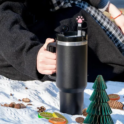 Vista 2 de Stanley Cup - Cubierta de popote para copa Stanley, 4 unidades, compatible con vasos Stanley de 30 y 40 onzas, accesorios de tazas Stanley