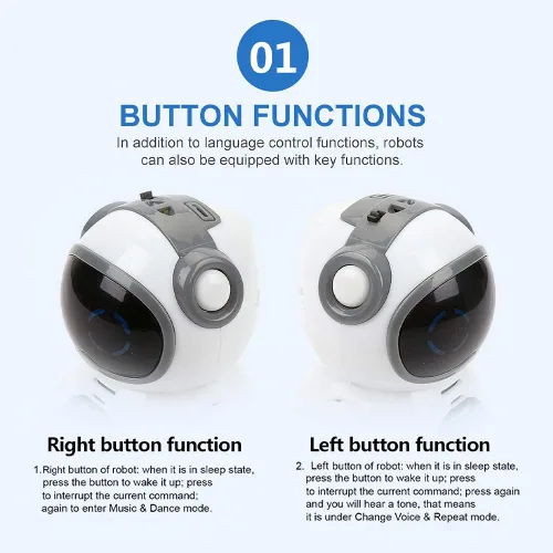 Vista 6 de GoolRC 939A Robot de Bolsillo que Habla, Diálogo Interactivo con Reconocimiento de Voz, Grabación, Canto, Danza, Cuento de Historias, Mini Robot
