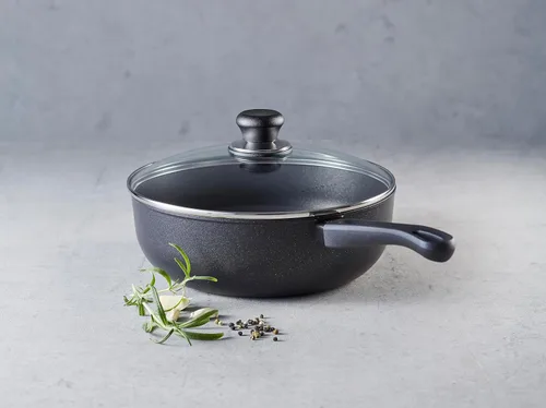 Vista 4 de Scanpan Sartén antiadherente clásica de 4 cuartos (10 1/4 pulgadas) con tapa, compatible con estufas de gas y eléctricas, apta para utensilios