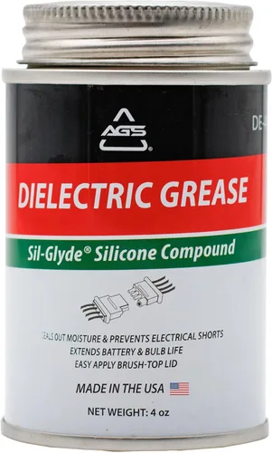 AGS Soluciones Automotrices Compuesto de Grasa Dieléctrica de Silicona en Lata con Cepillo para Todos los Componentes y Conectores Eléctricos, 4oz,