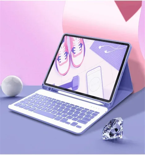 Vista 16 de Teclado a color para Galaxy Tab S6 Lite de 10.4 pulgadas 2024/2022/2020 Funda de teclado Bluetooth desmontable extraíble con Bluetooth, color negro