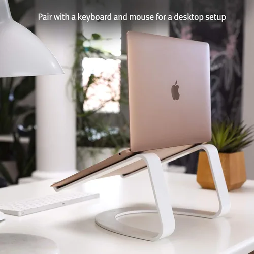 Vista 7 de Twelve South Curve para MacBooks y Laptops Soporte ergonómico de refrigeración para escritorio para el hogar u la oficina, color blanco