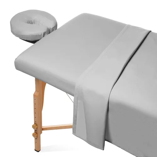 Vista 11 de Saloniture Juego de sábanas de microfibra para mesa de masaje de 3 piezas, funda de cama facial de alta calidad, incluye sábanas planas y ajustables