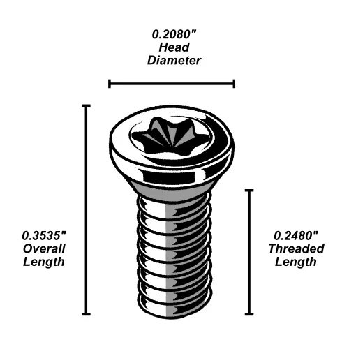 Vista 2 de Tornillos para pistola de cabeza ovalada Black Oxide Star Drive Weaver - 10 piezas (6-40 x 1/4" T-10 Torx)