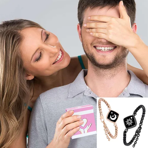 Vista 5 de Pulseras táctiles de larga distancia, pulseras de vibración e iluminación para parejas, pulsera inteligente a juego para parejas, relaciones