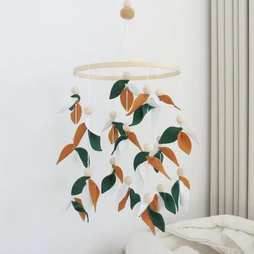 Vista 10 de Green Leaf Cuna Móvil de Bosque Móvil para Cuna Verde Hoja Vivero Móvil con Cuenta