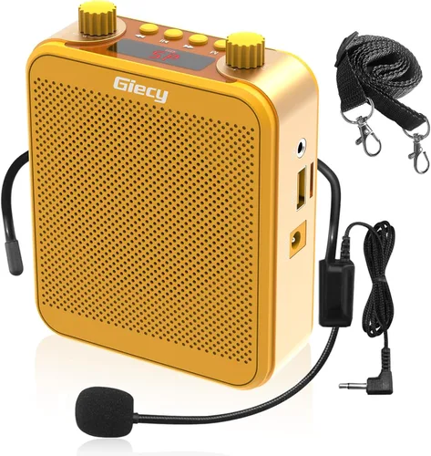 Vista 9 de Amplificador de voz, Giecy 30W 2800mAh Amplificador de voz personal recargable con micrófono y auriculares, altavoz portátil para múltiples