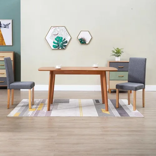 Vista 11 de Modern Dining Chairs Set of 2 Black Fabric Upholstered with Rubber Wood Frame for Kitchen Dining Room Farmhouse Decor