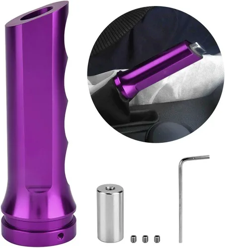 Vista 6 de Cubierta de freno de mano, Universal Auto Car Aluminio HandBrake Cover Handle Protector Hand Brake Sleeve Red Brake Modificación del sistema