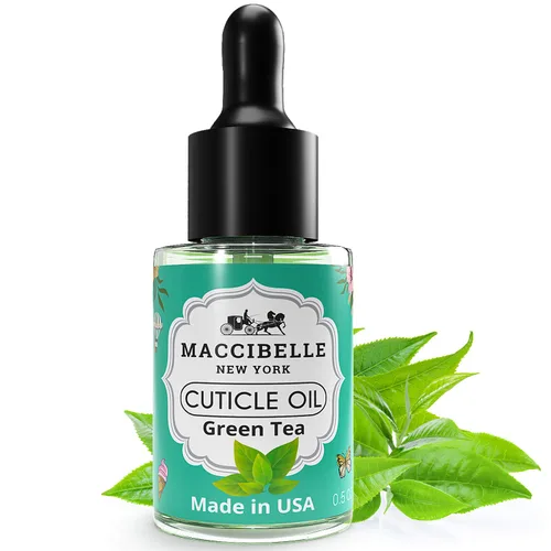 Maccibelle Aceite para cutículas de 0.5 onzas – Cura cutículas secas agrietadas (té verde, 0.5 onzas líquidas)