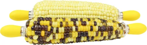 Zoie + Chloe Soportes para maíz de acero inoxidable - Tenedores de maíz entrelazados - Juego de 8