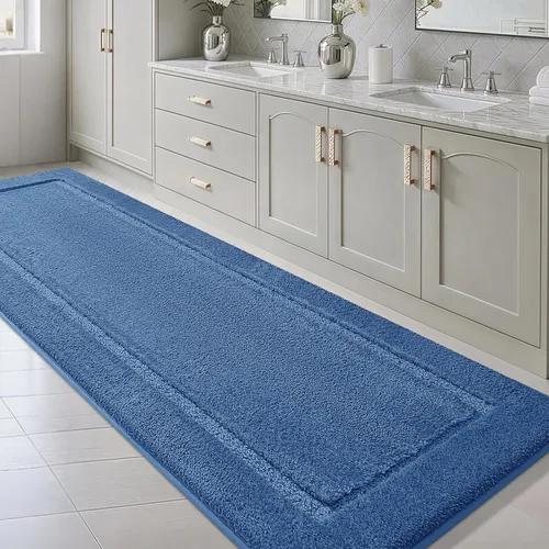 Vista 18 de Alfombras de baño de 24 x 17 pulgadas, microfibra extra suave y absorbente, parte trasera antideslizante, secado rápido, lavable a máquina, tapetes
