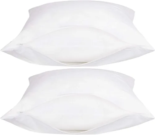 Vista 8 de Paquete de 4 fundas de almohada de vinilo con cremallera, protectores impermeables para almohadas más duraderas. Tamaño estándar 20 x 29 pulgadas.