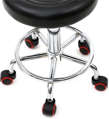 Vista 8 de Taburete giratorio para salón con soporte de espalda, taburete hidráulico ajustable con respaldo para masaje de belleza peluquero tatuaje