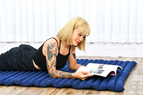 Vista 101 de Leewadee colchón tailandés enrollable para cama de invitados, tapete de yoga, para masaje tailandés, ecológico, orgánico y natural.