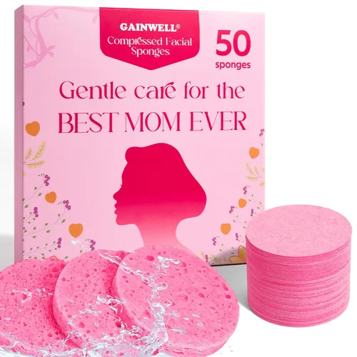 Vista 15 de GAINWELL 50 esponjas faciales comprimidas negras para limpieza facial diaria y exfoliación, esponjas 100% naturales para cosmética y spa para Negro