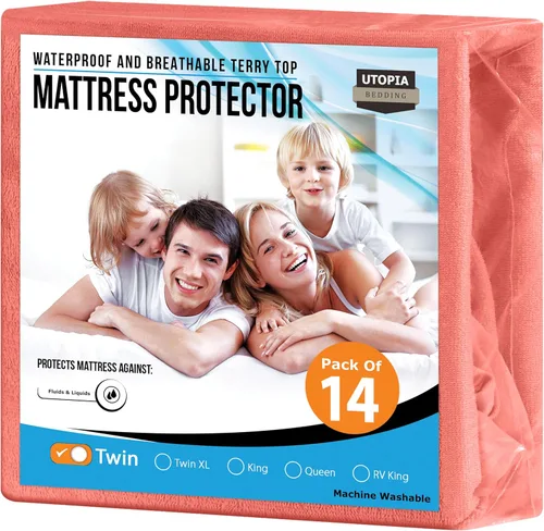Vista 71 de Utopia Bedding – Protector impermeable de colchón tamaño individual, funda de colchón de terry premium de 200 GSM, transpirable, estilo ajustado