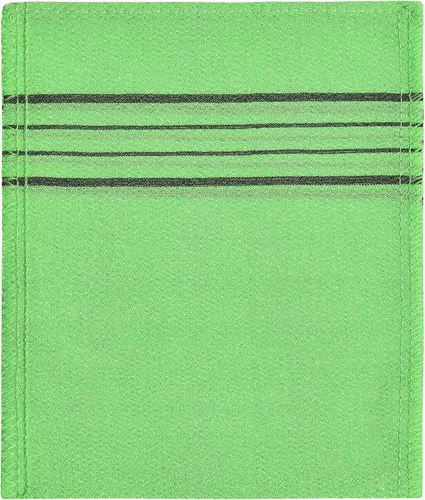 Vista 4 de Toallas exfoliantes de baño coreanas de calidad. Hechas en Corea (verde, 3 piezas)