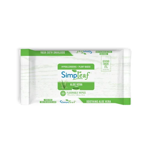Vista 8 de Simpleaf Toallitas húmedas desechables Respetuosas con el medio ambiente, sin parabenos ni alcohol, hipoalergénicas y seguras para pieles