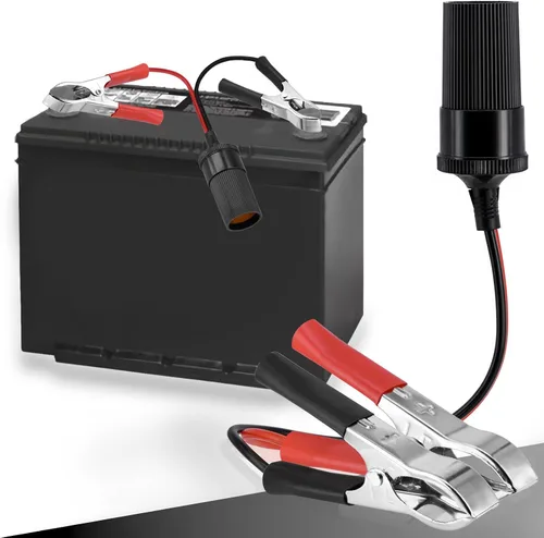 Vista 5 de Enchufe para encendedor de cigarrillos de coche, clip de cocodrilo para encendedor de cigarrillos de automóvil, enchufe hembra a clip de cocodrilo