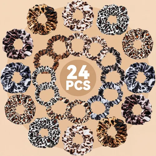 Vista 3 de 24 coleteros de satén para el cabello, de seda, elásticos para el cabello, cuerdas para coleta de caballo para mujeres y niñas, accesorios