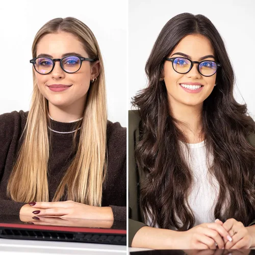 Vista 6 de Readerest Round Blue Light Reading Glasses - Computer Glasses w/Spring Hinges - UV Protection, Anti Glare & Eye Strain