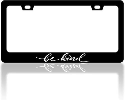 Vista 14 de Adventure Awaits Marco de Matrícula Montañas Brújula Marcos de Matrícula Accesorio Divertido para Auto Soporte de Acero Inoxidable con Tornillos