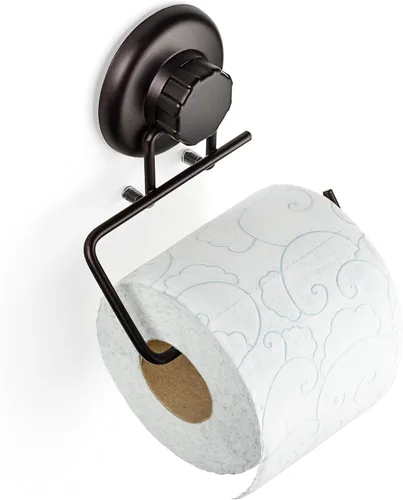 HASKO accessories - Potente soporte de papel higiénico con ventosa al vacío – Montaje en pared sin perforaciones Dispensador de rollos de papel de