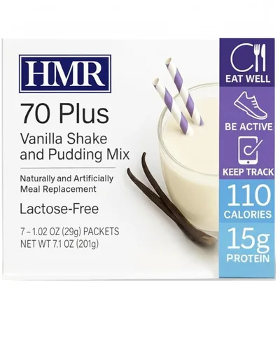 Vista 8 de HMR Mezcla de batido de chocolate y pudín "Classic" 70 Plus Polvo de reemplazo de comidas Sin lactosa 0.55 oz de proteína Apoya la pérdida