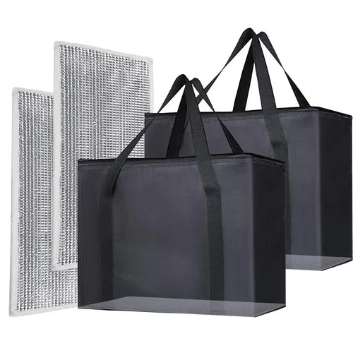 Vista 40 de Bodaon - Paquete de 1 bolsa de compras reutilizable y aislada para comestibles, tamaño XL, bolsa térmica para picnic con parte superior fría, bolsa