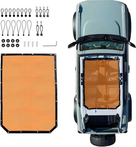 Vista 13 de Parasol Compatible con Ford Bronco 2021 2022 2023 2024 2025 Nuevo Ford Bronco de 2 Puertas Parasol Bikini Top Techo Bimini Red de Malla Suave