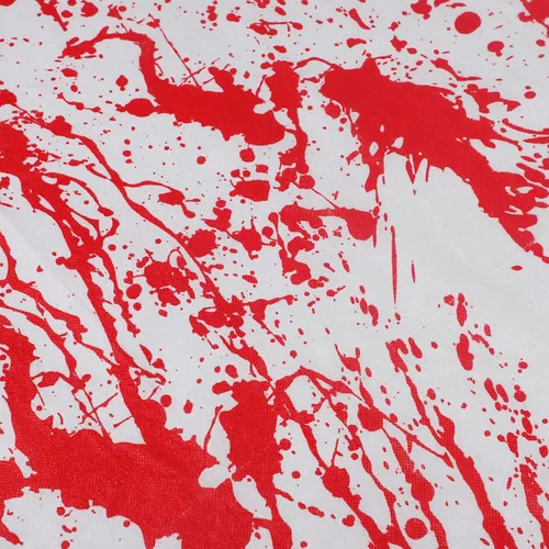 Vista 3 de Starsouce Conjunto de disfraz unisex de chef de Halloween con estampado de salpicadura de sangre realista, delantal de carnicero para fiesta