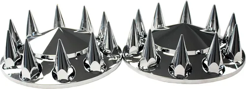 Vista 3 de Kits de cubiertas completas de eje de plástico ABS cromado con cubretuercas roscables de 33mm para semirremolques en juegos (con puntas)